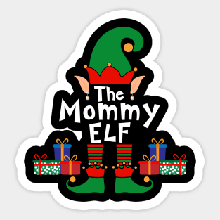 Funny Family Matching Christmas Mommy Elf Sticker